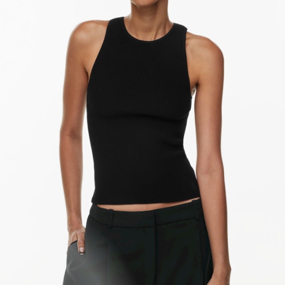 NEW Aritzia Sculpt Knit Racer Brown Blouse Size M